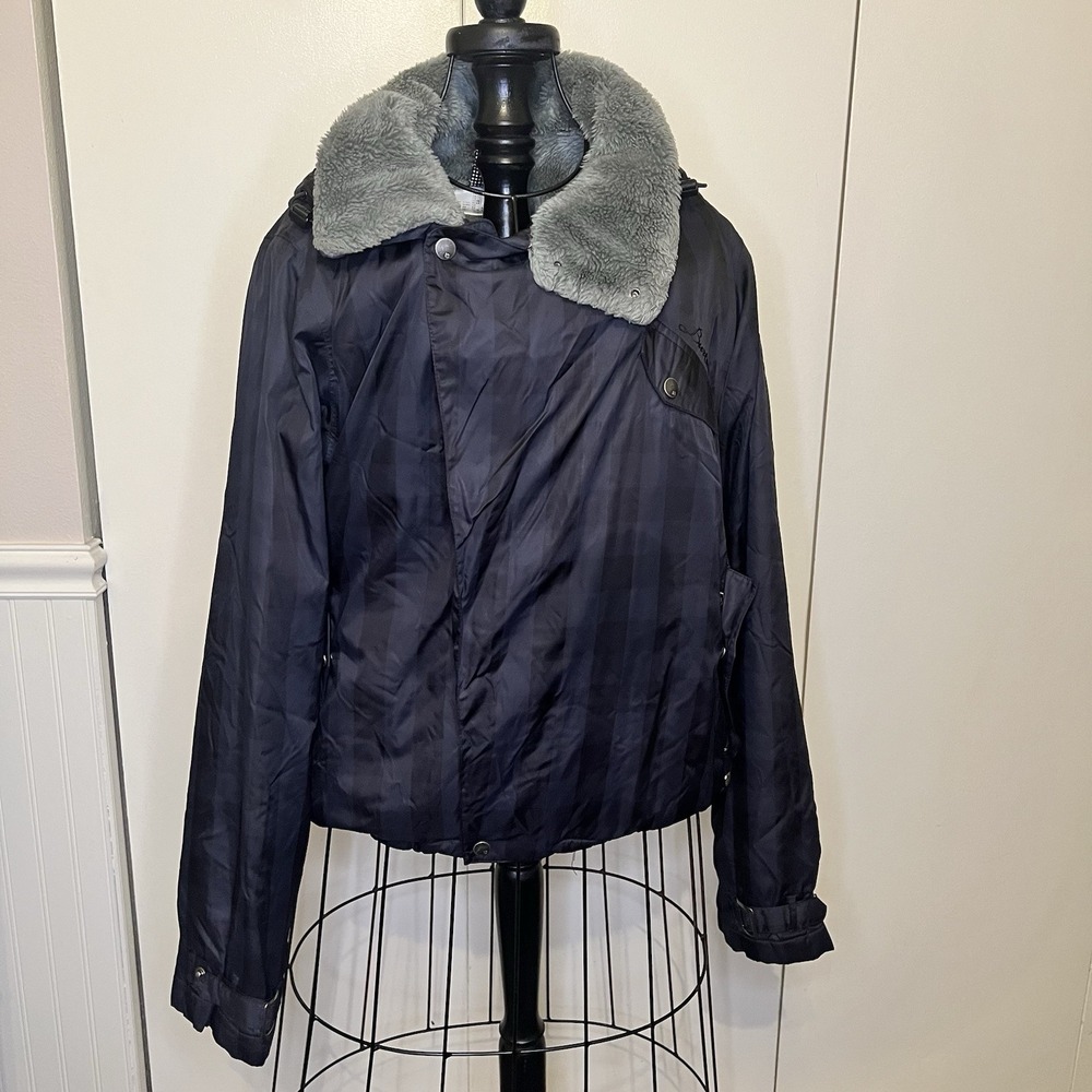Burton Women's Dutchess Insulated Snowboard Jacket L Black Plaid‎ DryRide Fur